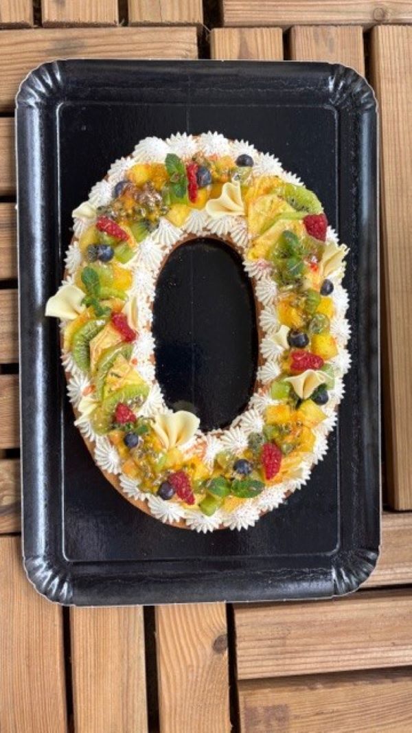 Number cake vanille et fruits exotiques