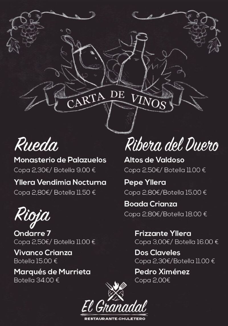 CARTA DE VINOS
