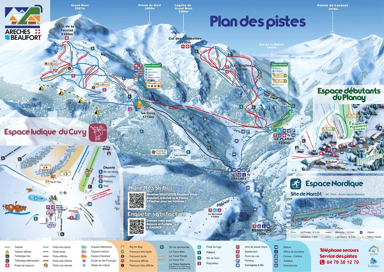 Plan des pistes Arêches-Beaufort