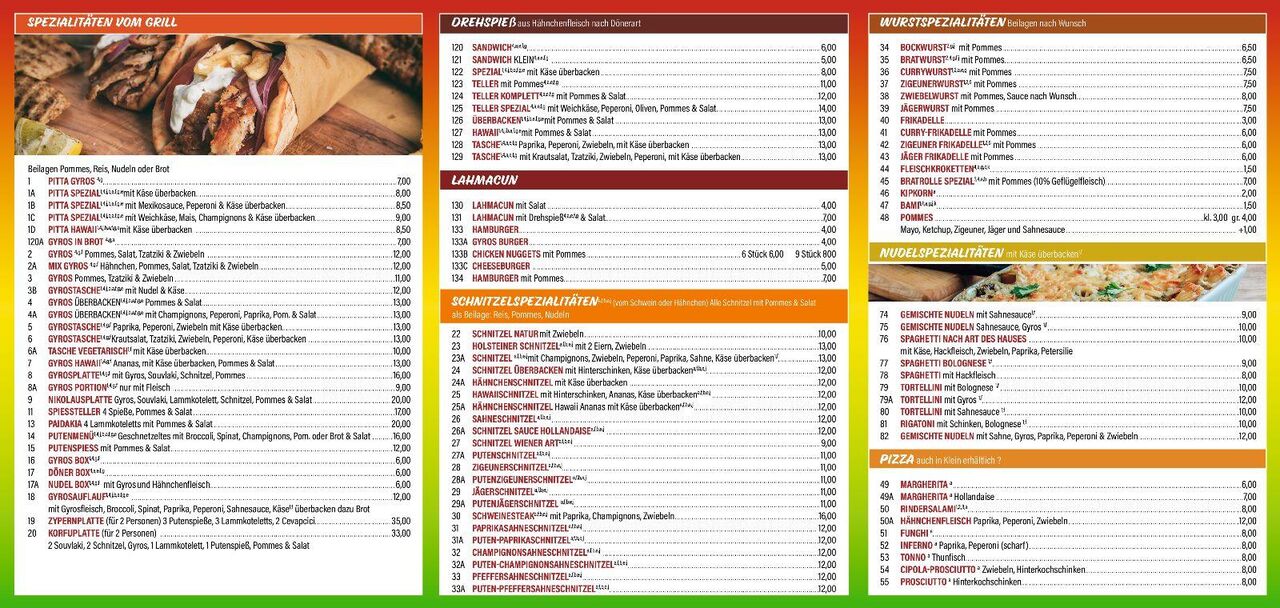 Speisekarte 2