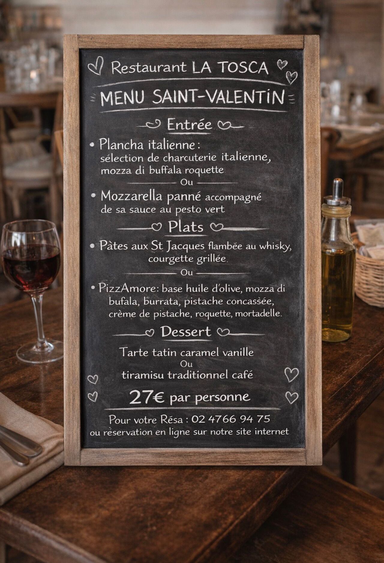 🌹 Menu spécial Saint-Valentin – La Tosca 🌹