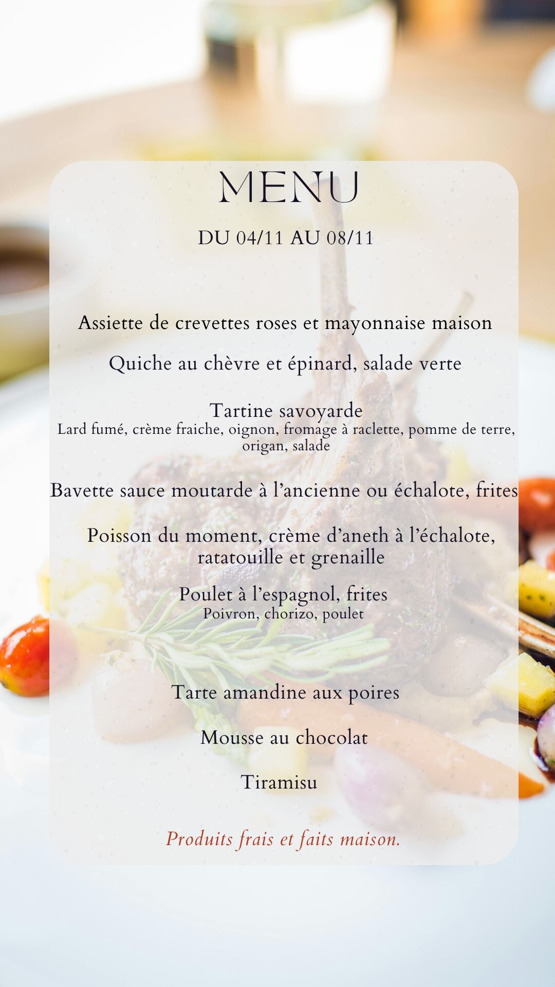 Menu du 04/11/25 au 08/11/25
