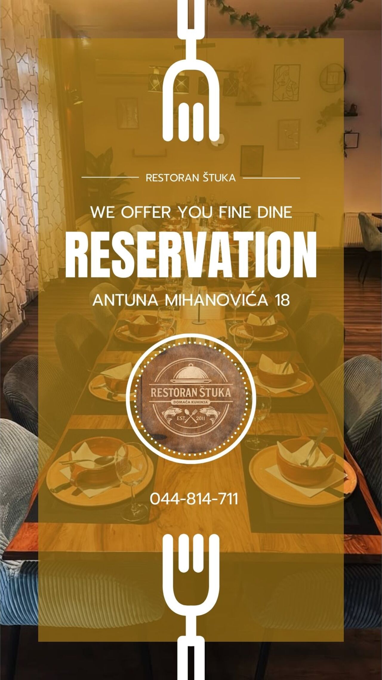 Rezervirajte svoj stol