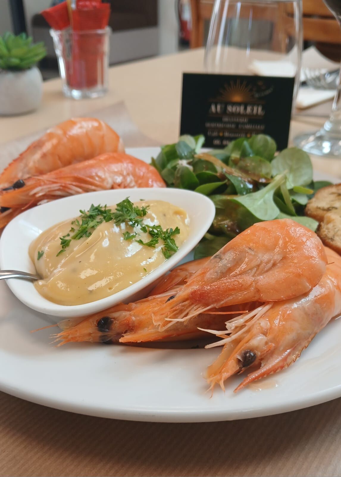 Crevettes fraîches mayonnaise maison 