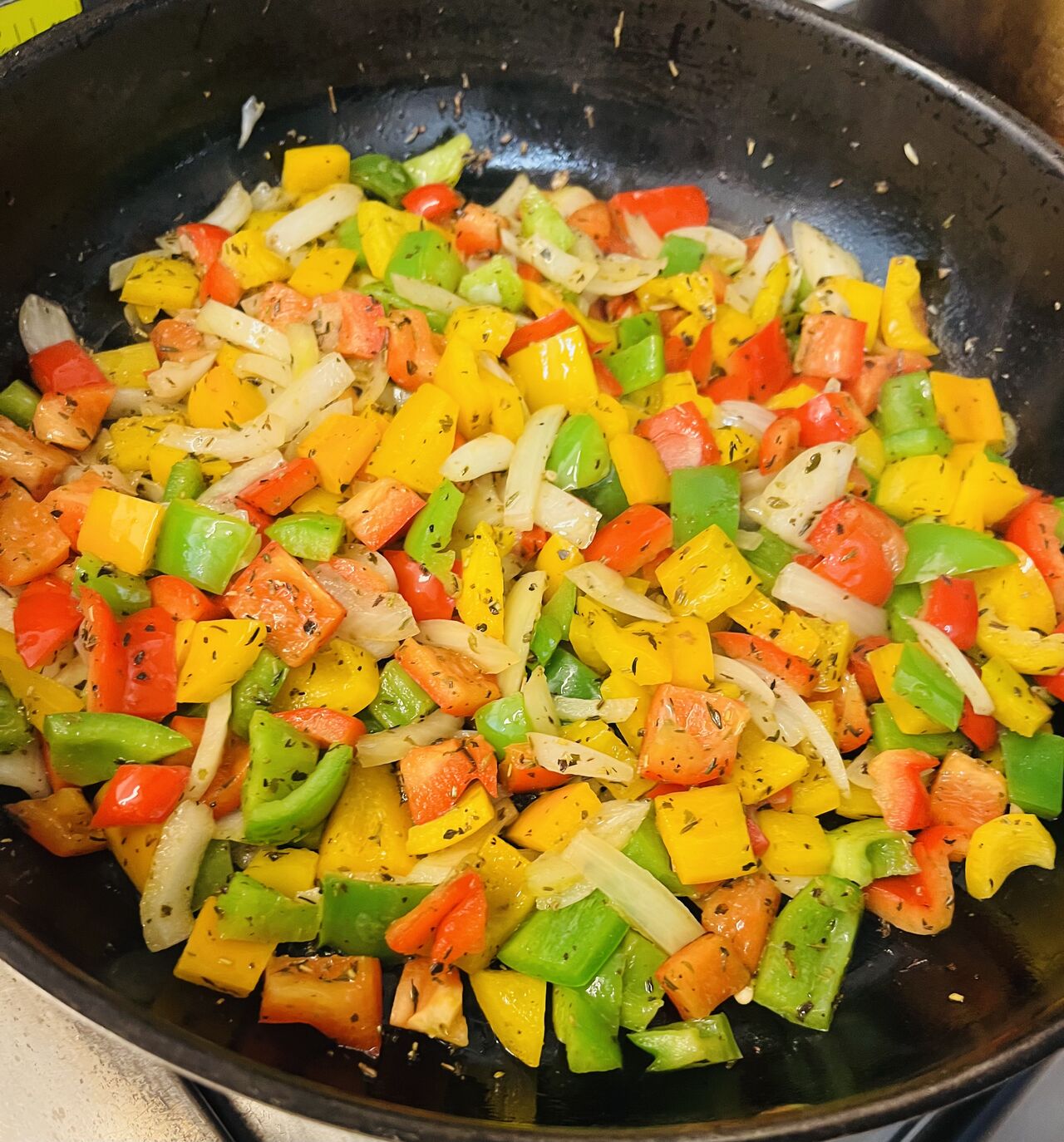 Poivronnade en préparation