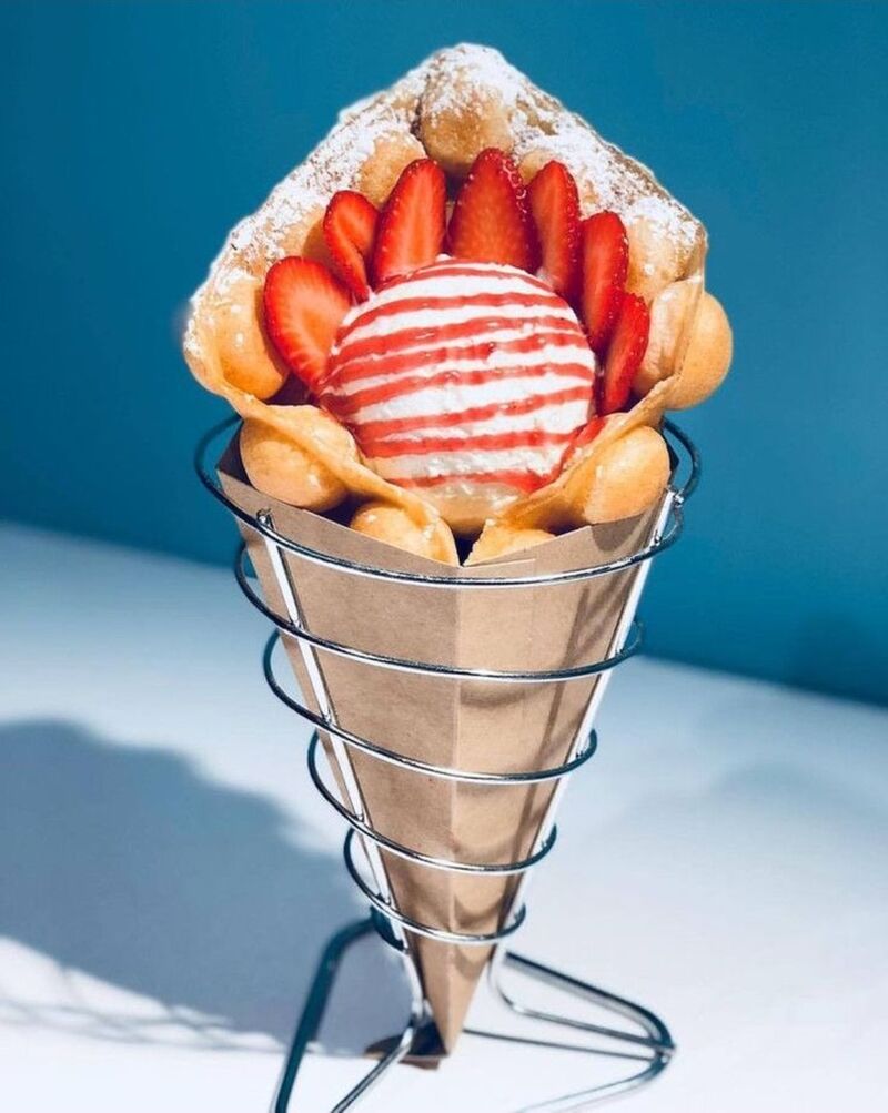 Bubble waffles a tu gusto con Helado 