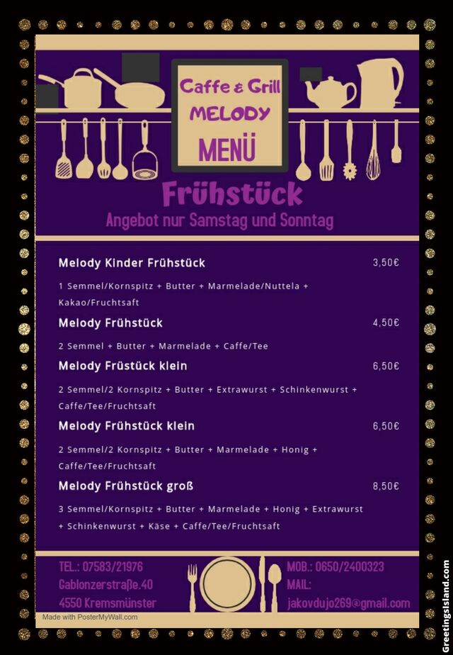 Neu in Cafe & Grill Melody