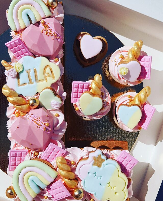 Lettercake thème licorne