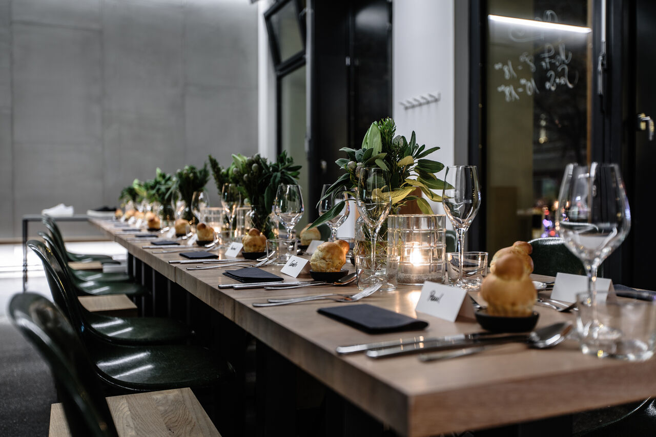 the dinner table is set