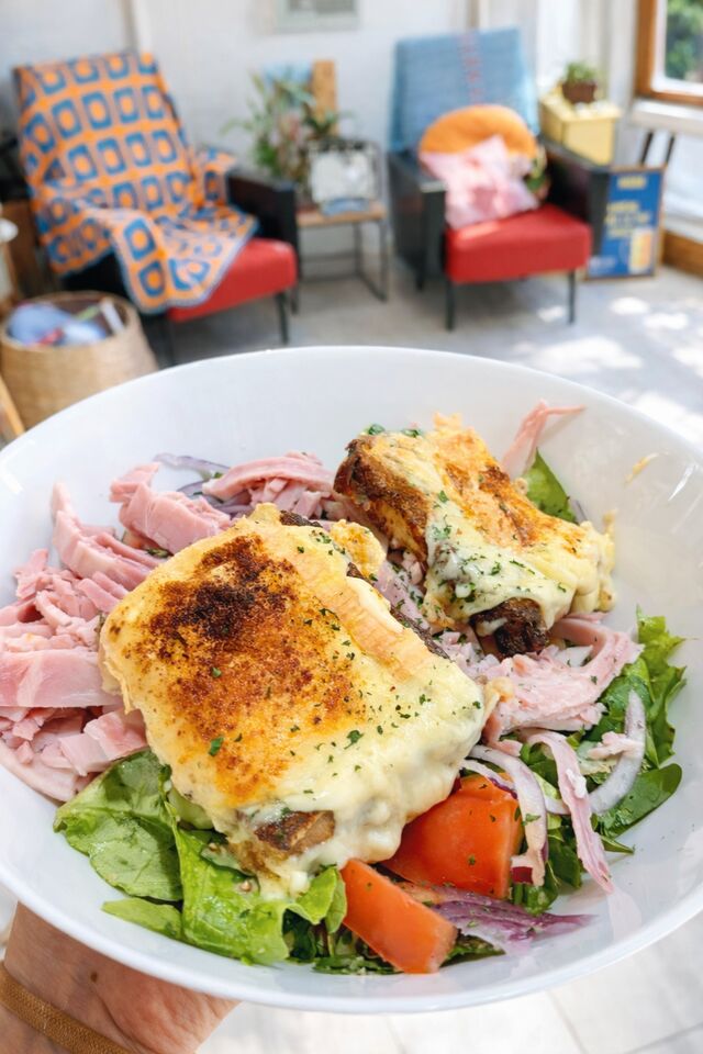 Salade de pain perdu maroilles