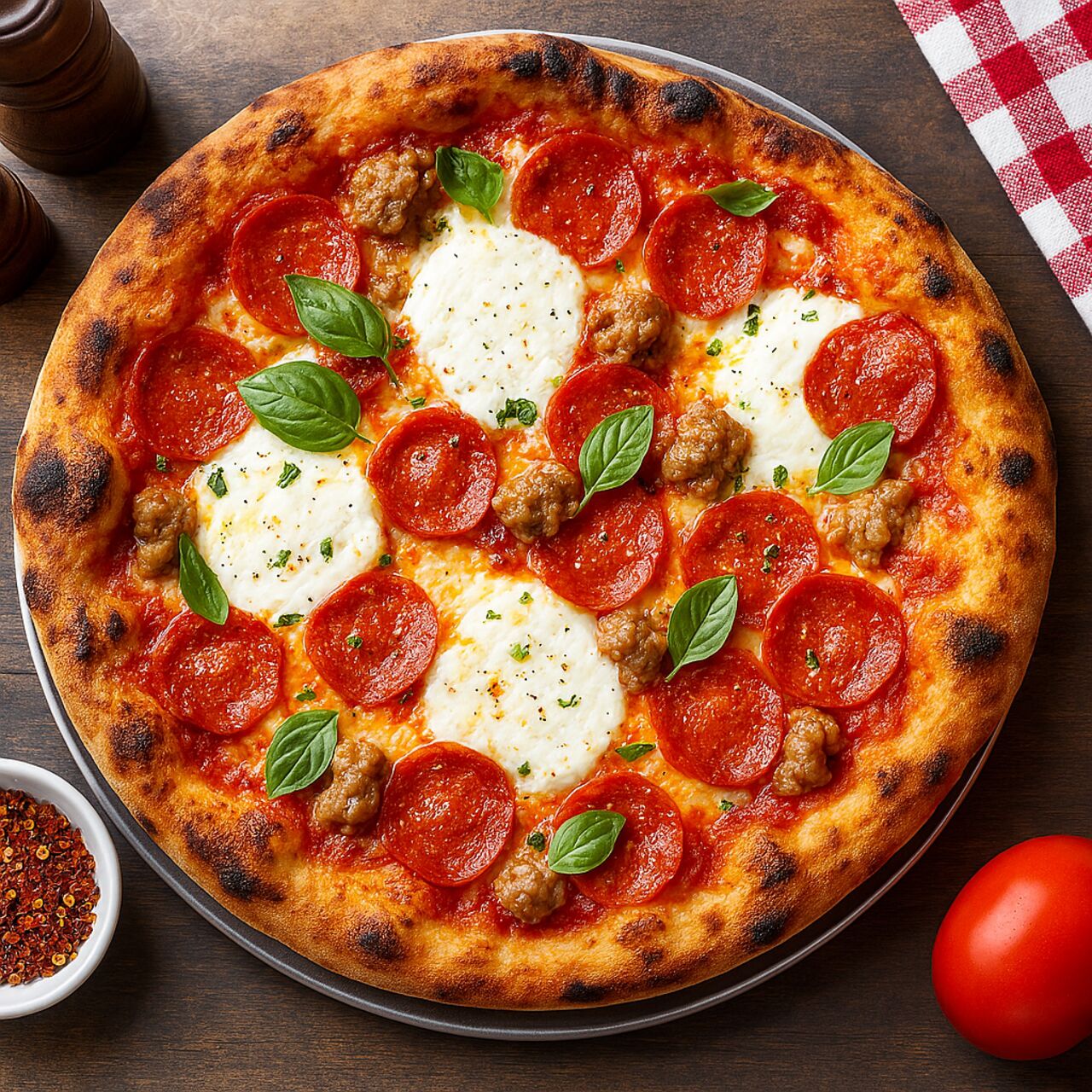 Knusprig, leckere Holzofenpizza