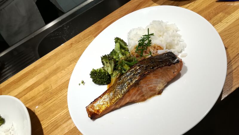 pavé de saumon mariné teriyaki