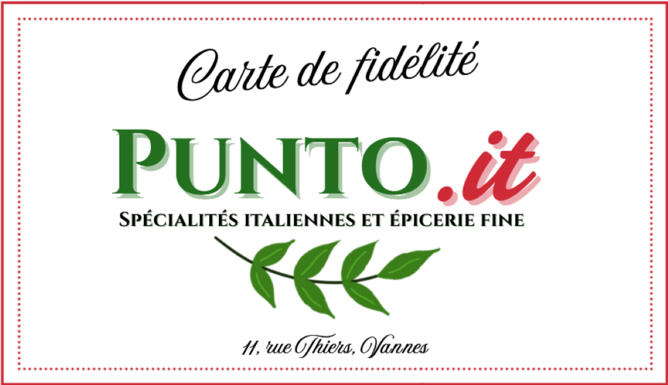 Notre carte de fidélité