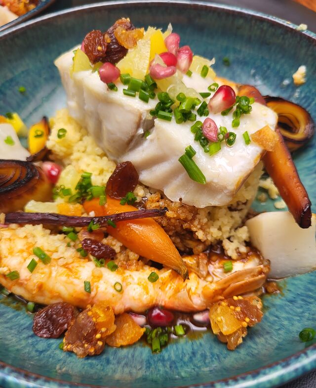 Pèche du jour et Langoustines snackées