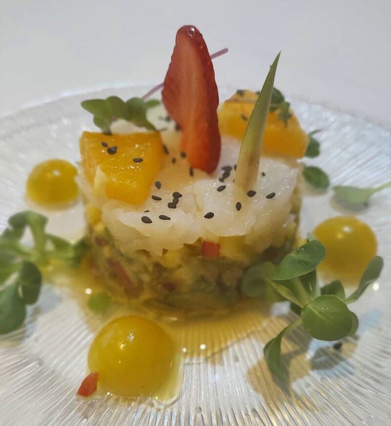 Tartar de bacalao ahumado con guacamole
