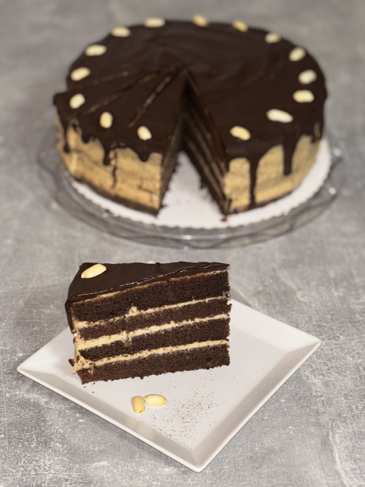 Schoko-Erdnuss Torte