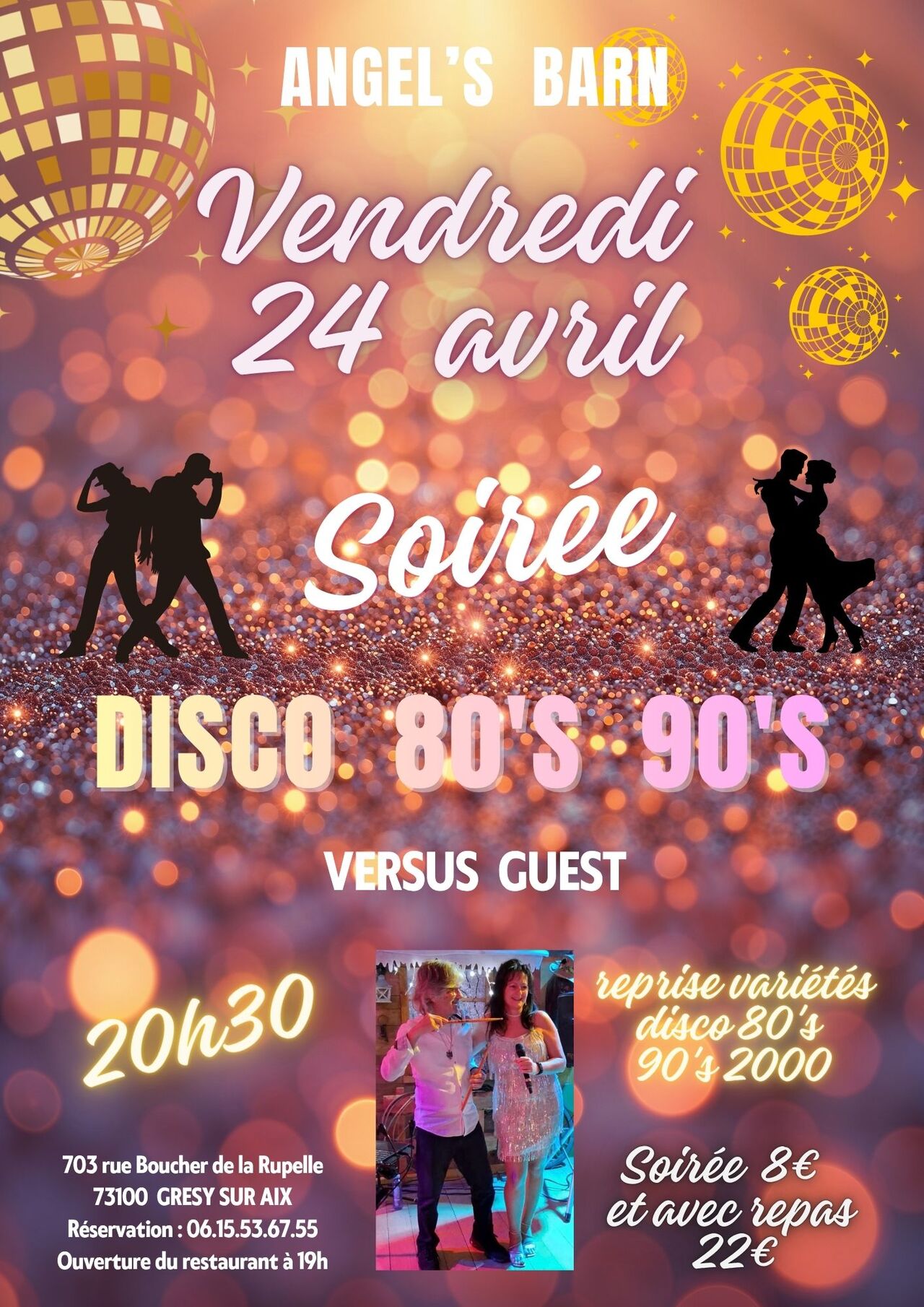 VENDREDI 24 AVRIL : SOIREE DANSANTE DISCO 80'S 90'S 2000