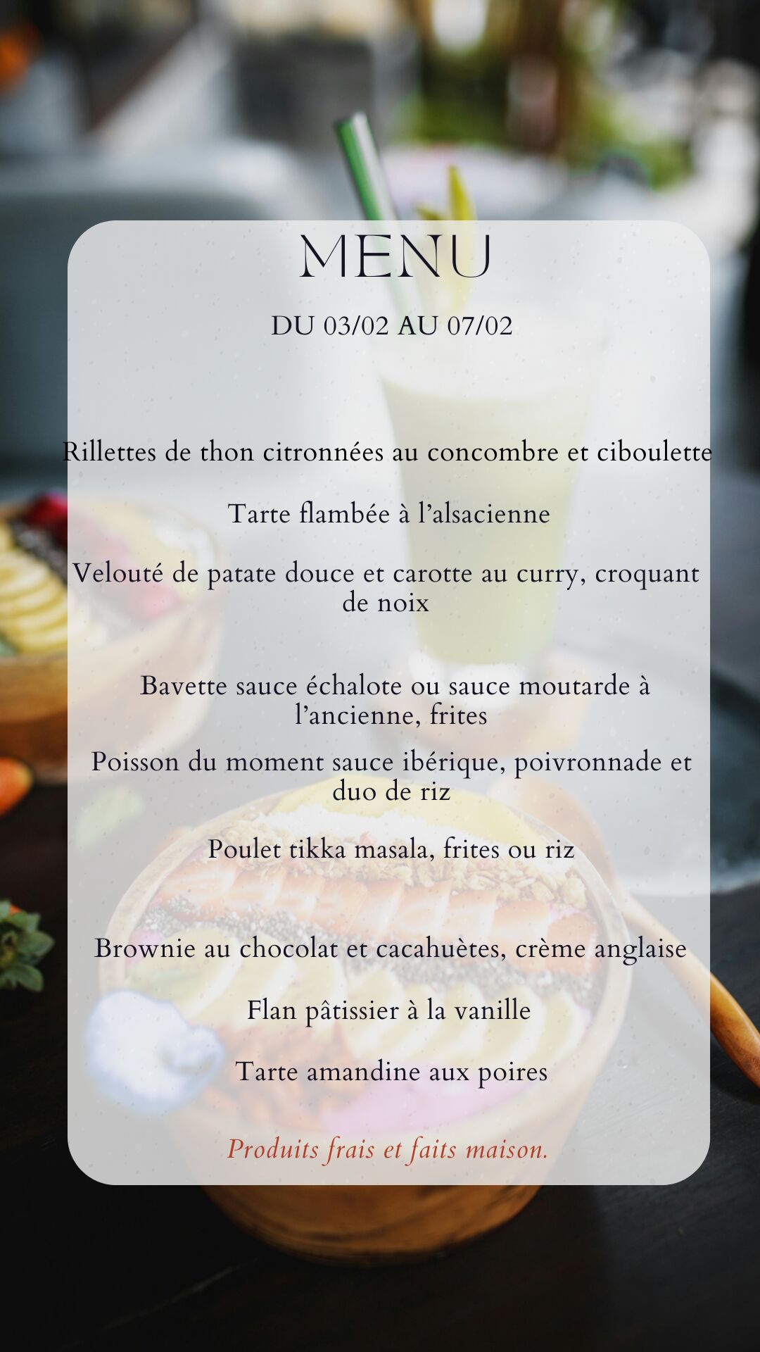 Menu du 03/02/26 au 07/02/26