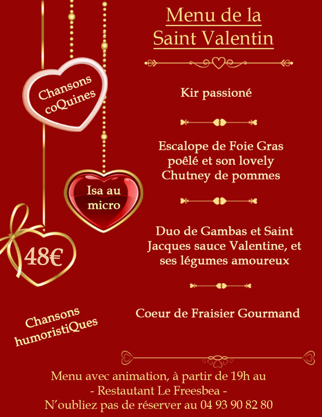 Menu pour la Saint Valentin !!