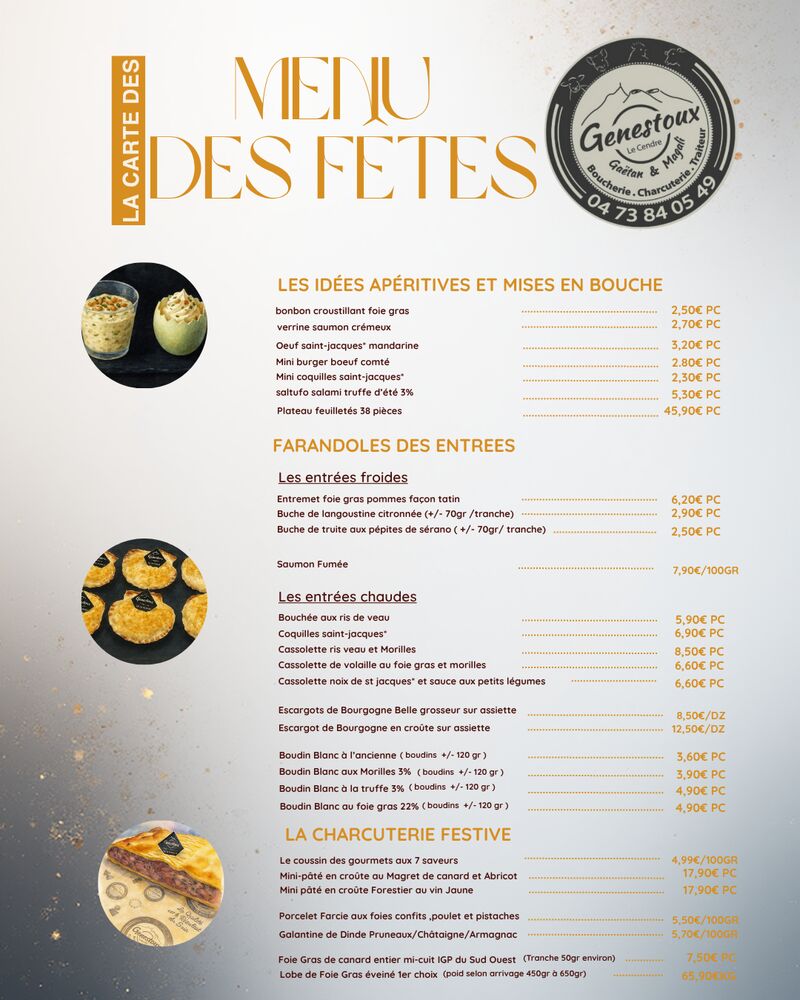 menu des fêtes 2025 page 1