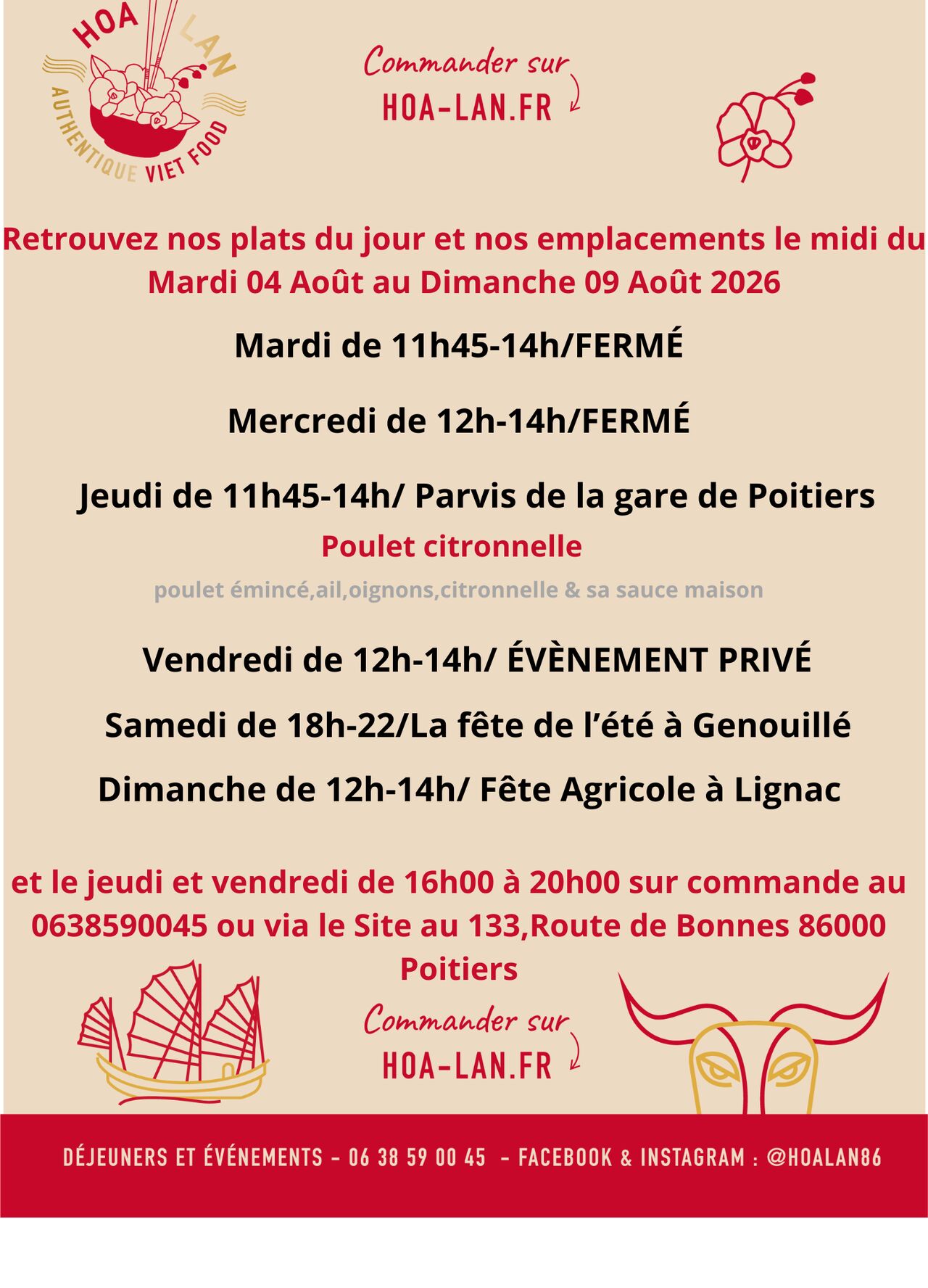 Semaine du 04 Aout au 09 Aout 2026