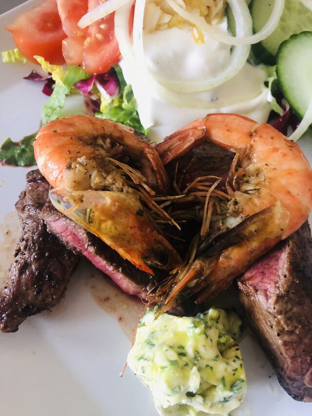 Landgarnele trifft Rumpsteak