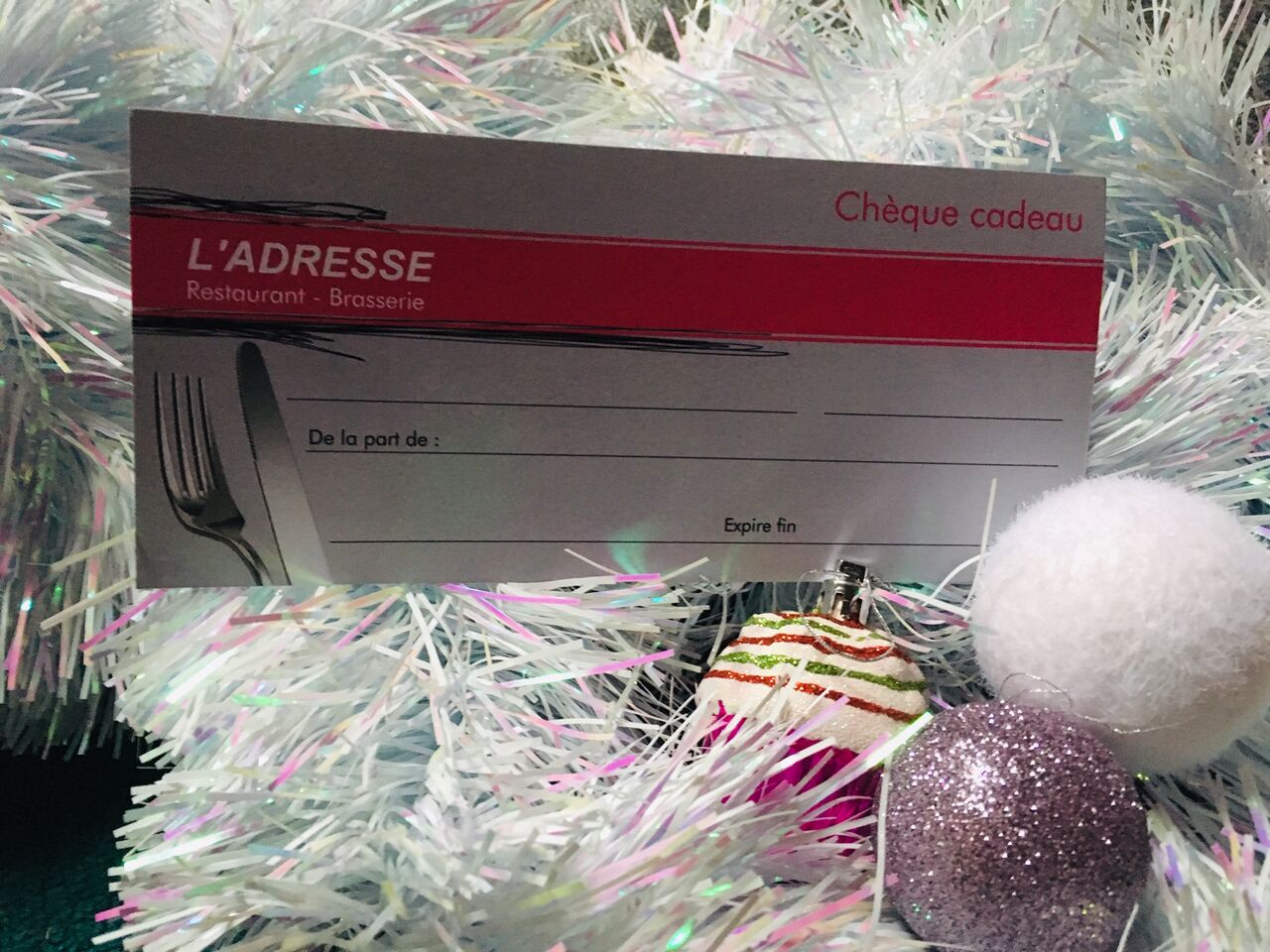 Toute l'année, vous pouvez offrir nos chèques cadeaux à votre entourage. Du montant de votre choix.