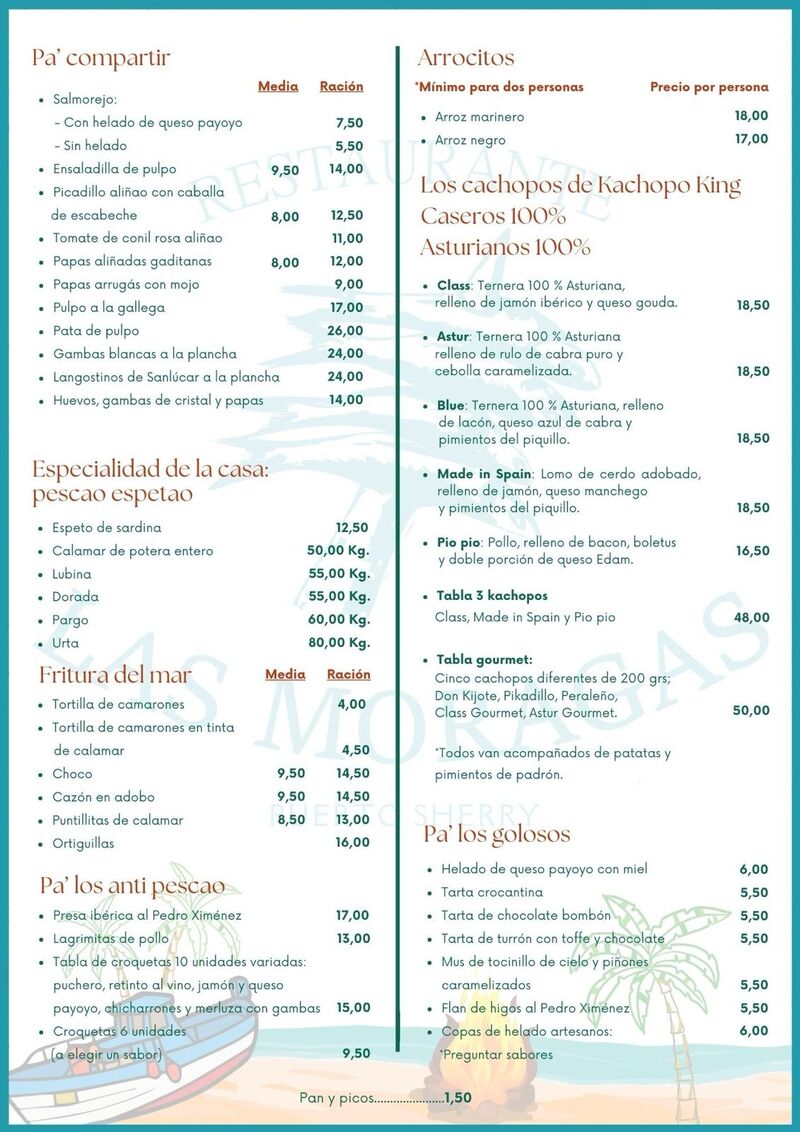 Carta restaurante 