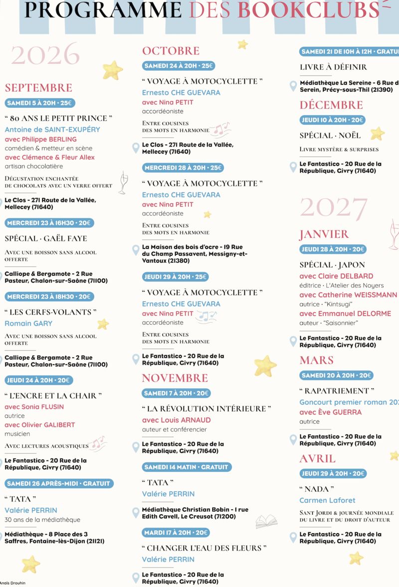 Programme BOOKCLUBS Elle M Lire 26/27