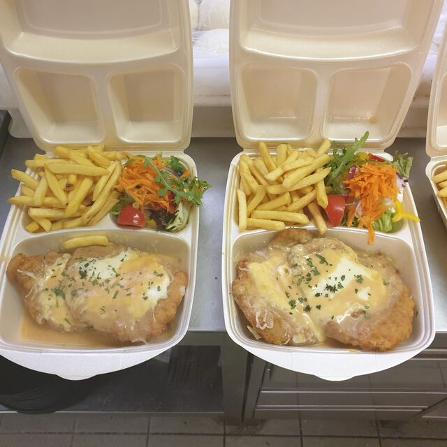Rahmschnitzel zum Mitnehmen