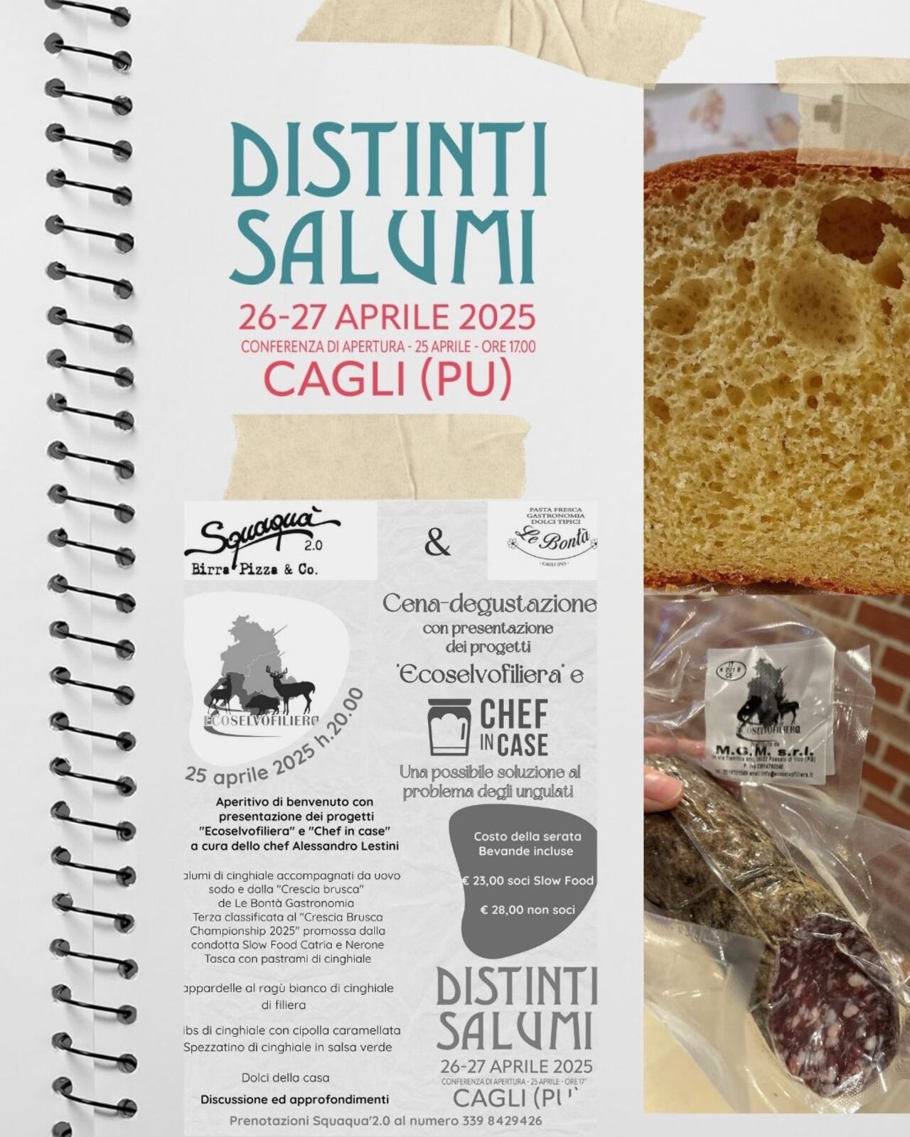 Cena-degustazione con presentazione dei progetti Ecoselvofiliera e Chef in case