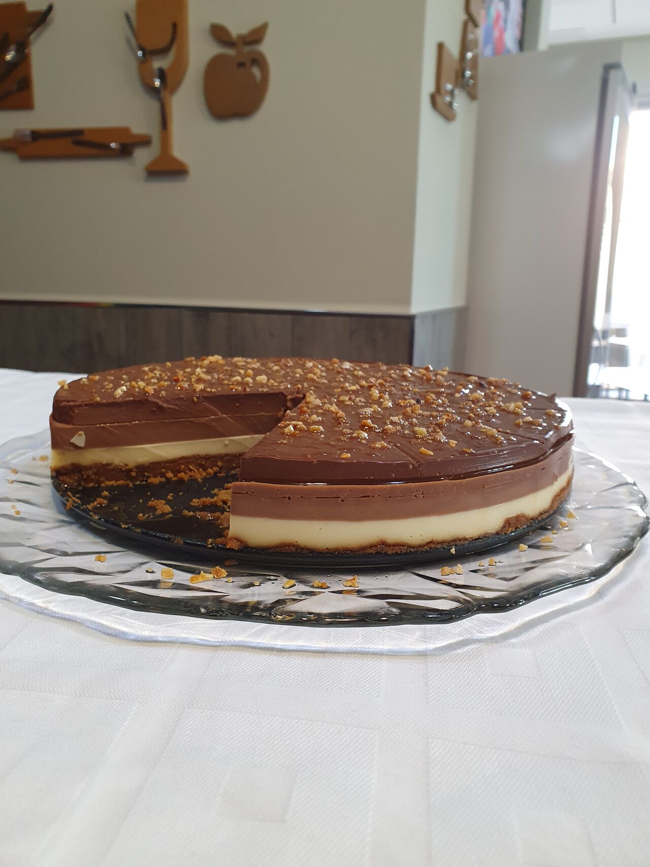 Tarta de tres chocolates 