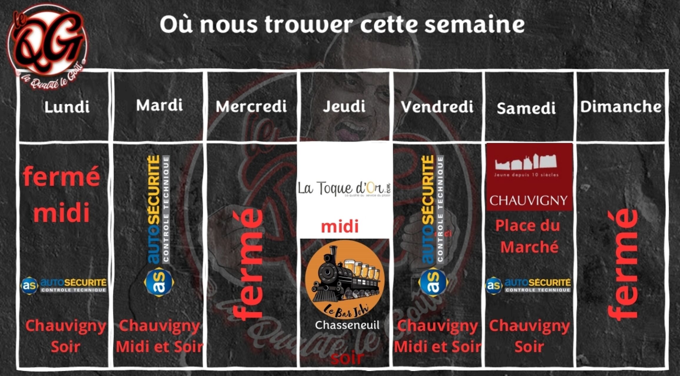 Planning du 27 avril au 2 mai