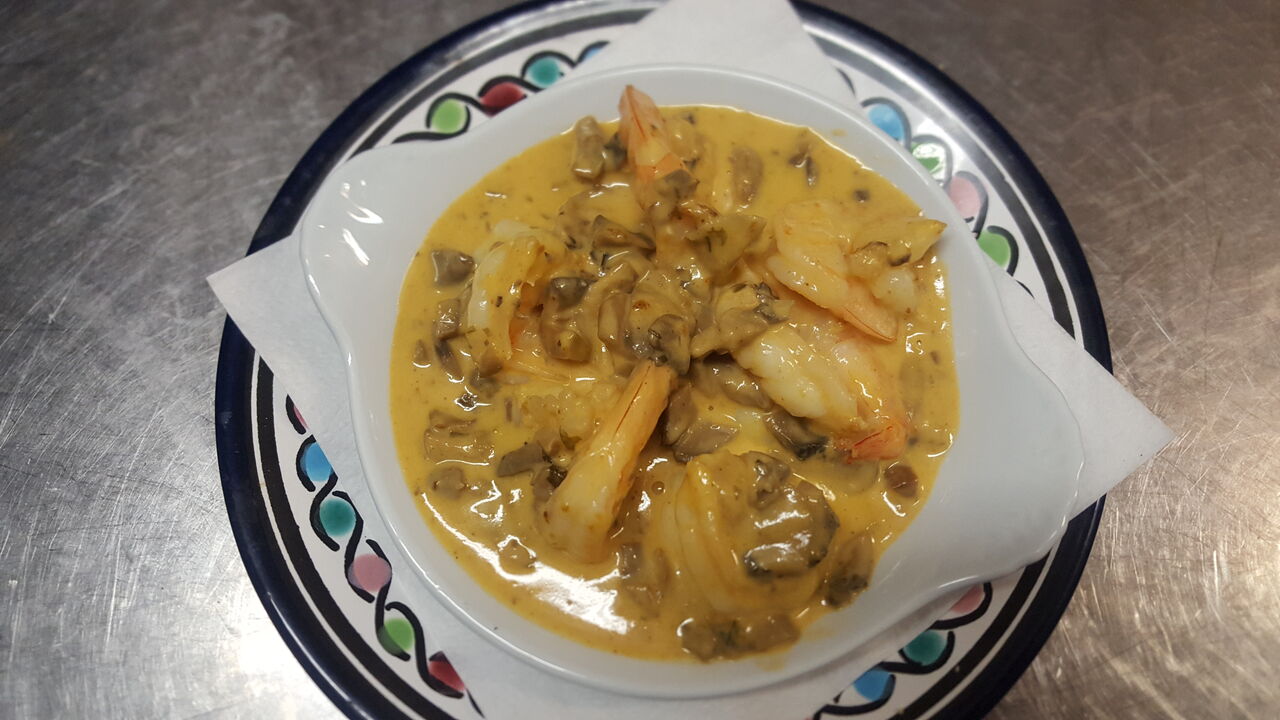 Scampis aux champignons berbères