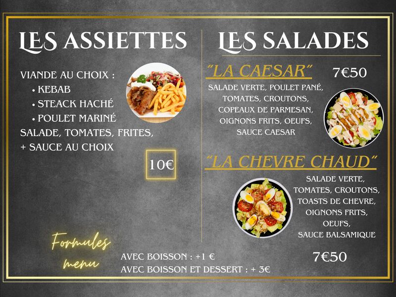 les assiettes et salades