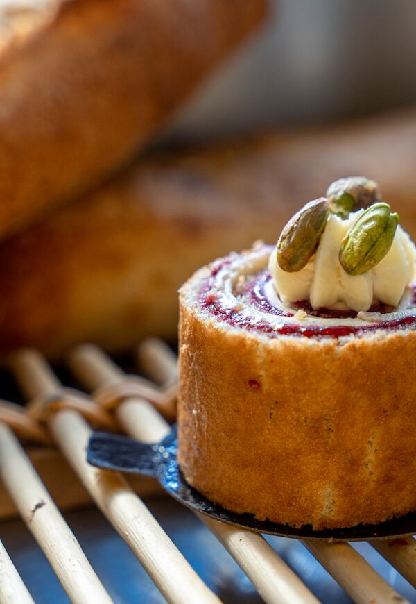 Entremet framboise pistache