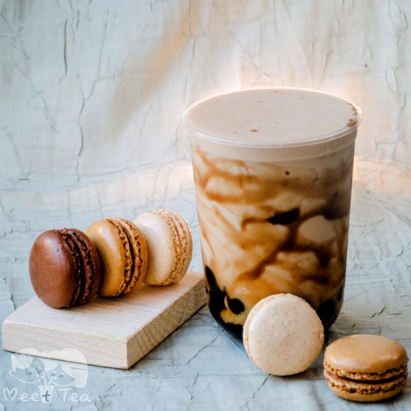 Thé noir au lait avec tapiocas 