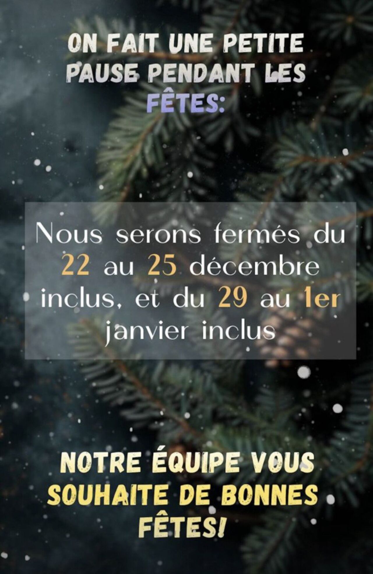 On fait une petite pause