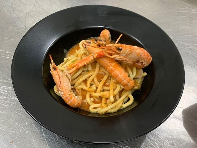 Tagliolini con gli scampi 