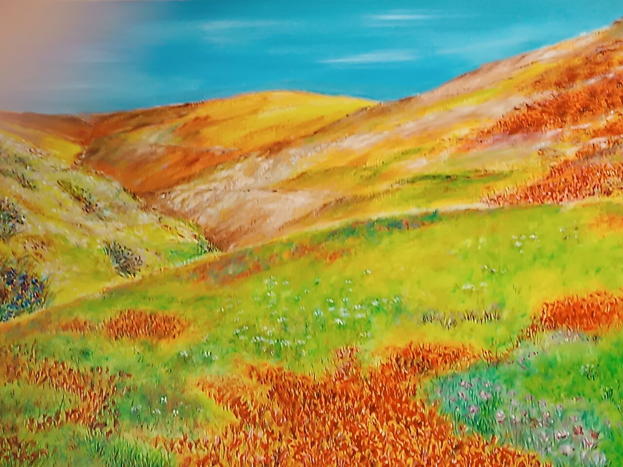 Pintura al oleo en restaurante