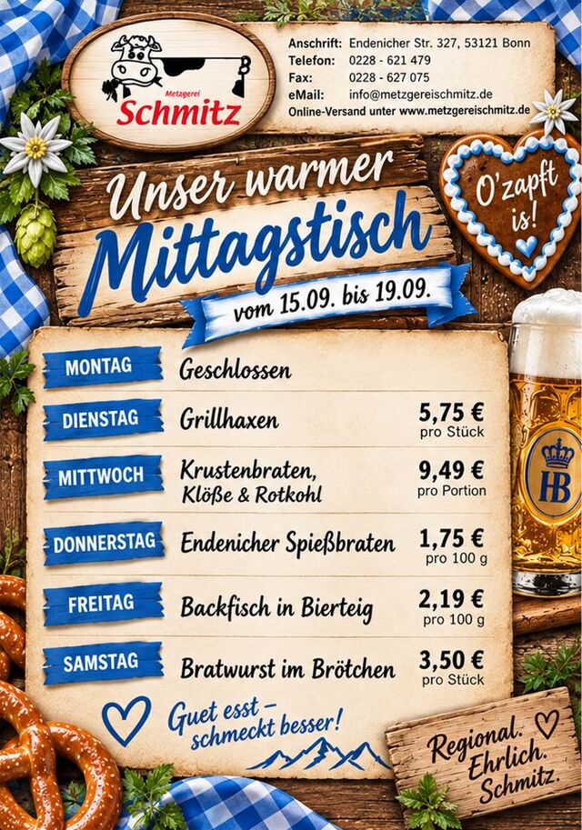 Unser Mittagstisch für diese Woche: