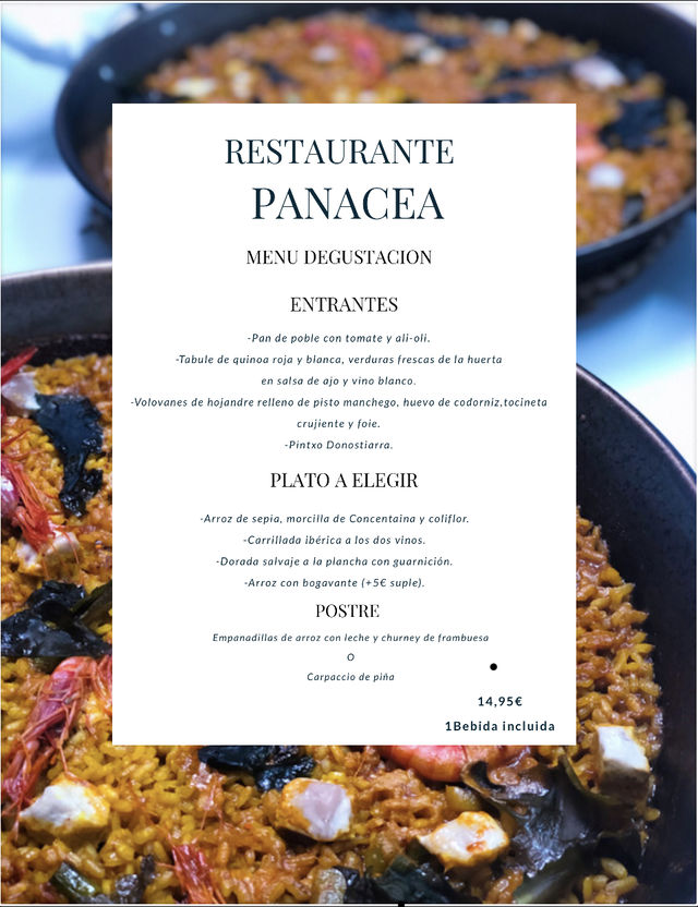 Menú degustación semana del 5 de marzo.