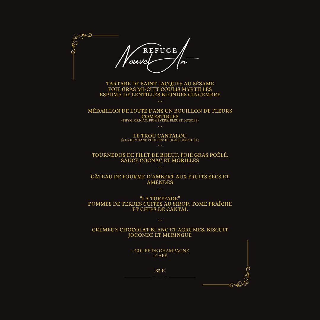 menu du nouvel an 2023