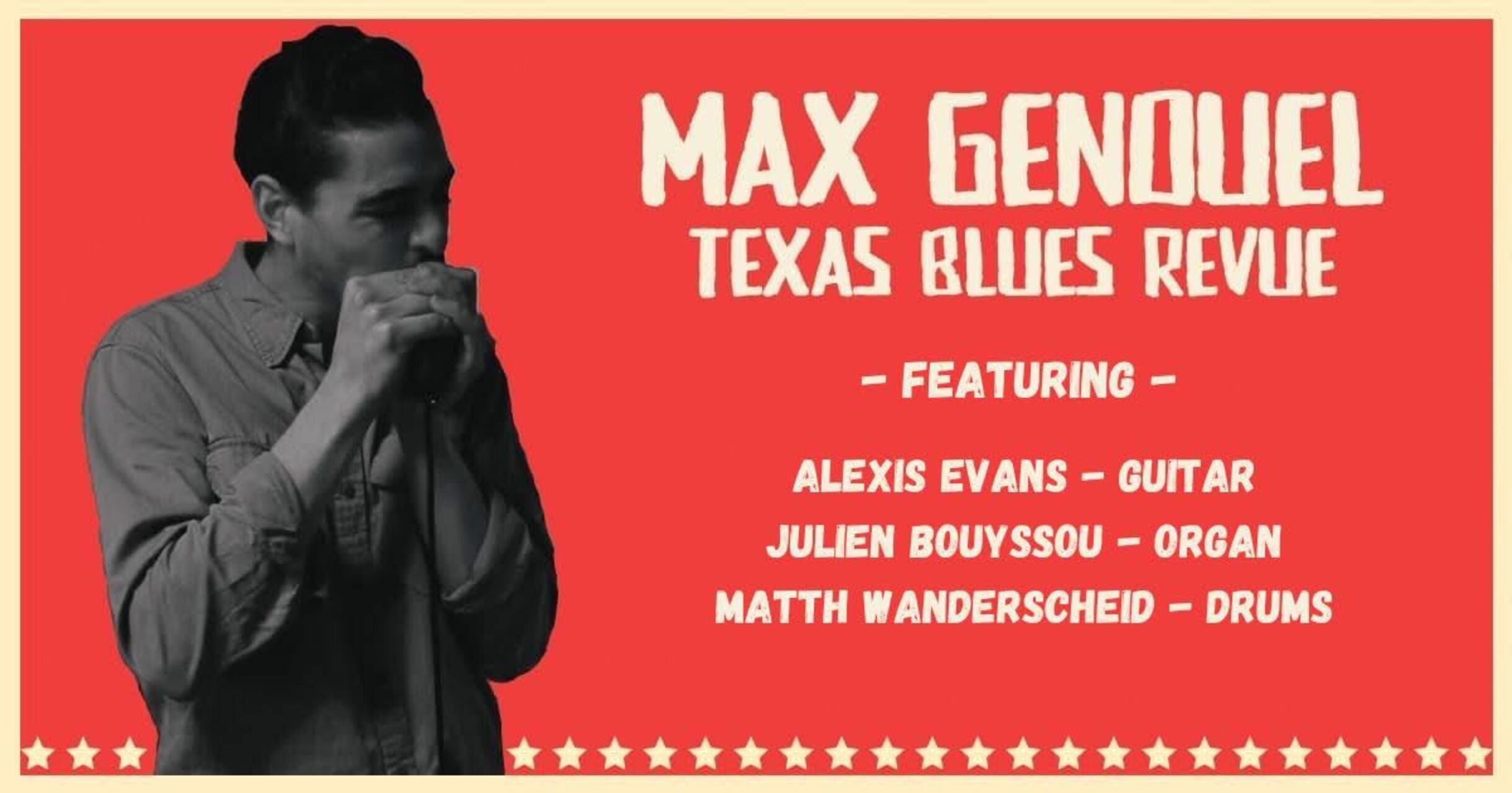 Concert Max Genouel Texas Blues Revue-Dim 15 mars 19h