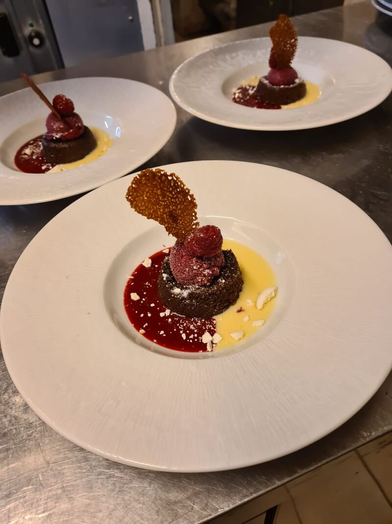 Coulant chocolat cœur framboise