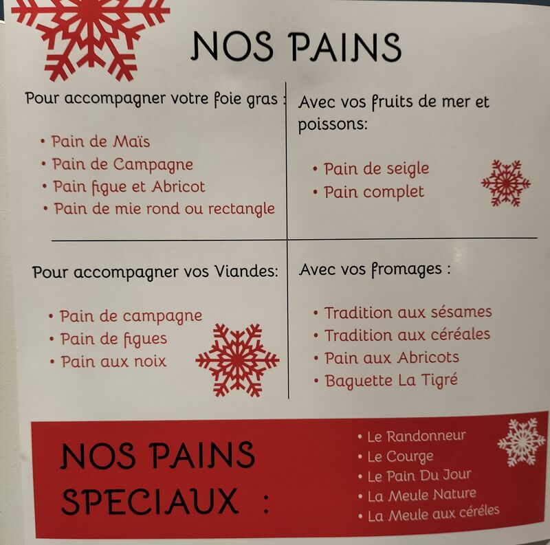 Nos gammes des pains