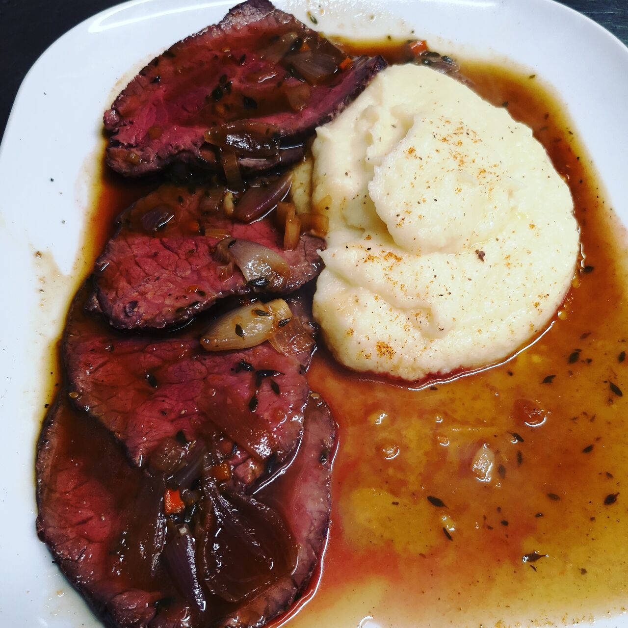 Plat du jour: rosbif purée maison