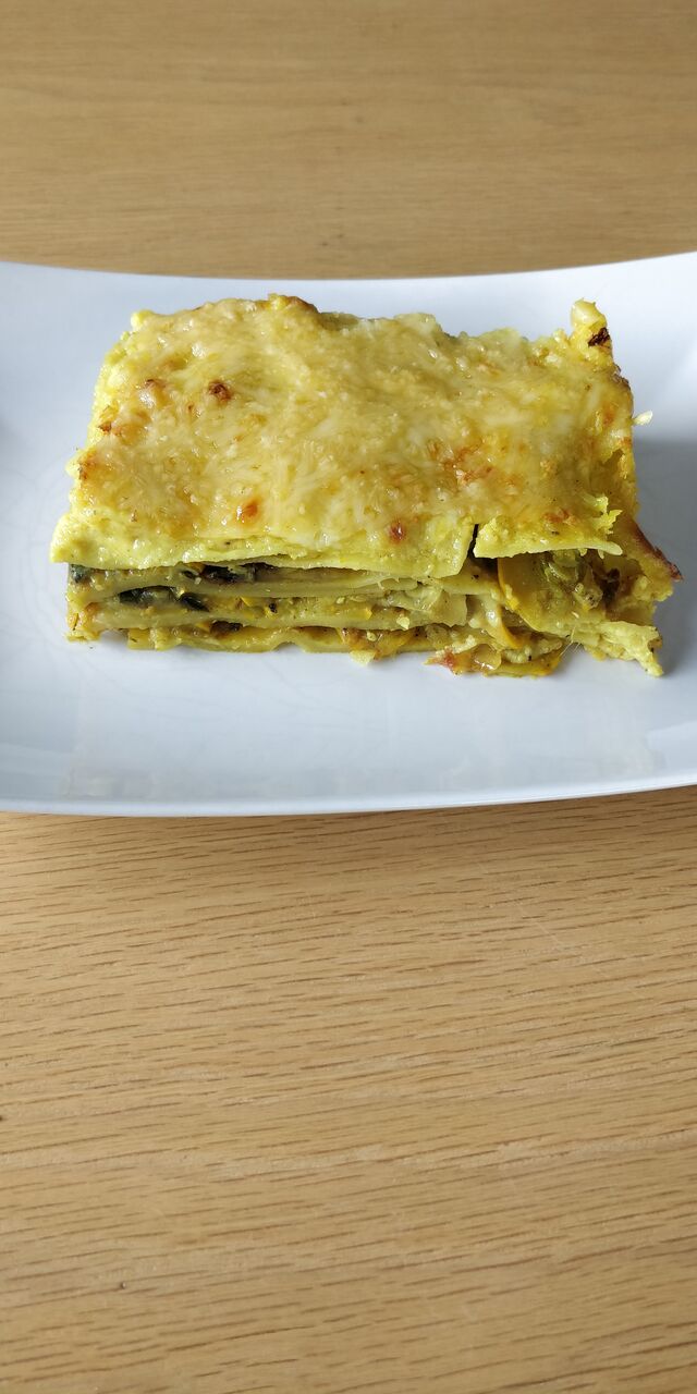 Lasagnes courgettes, aubergines et béchamel au curry