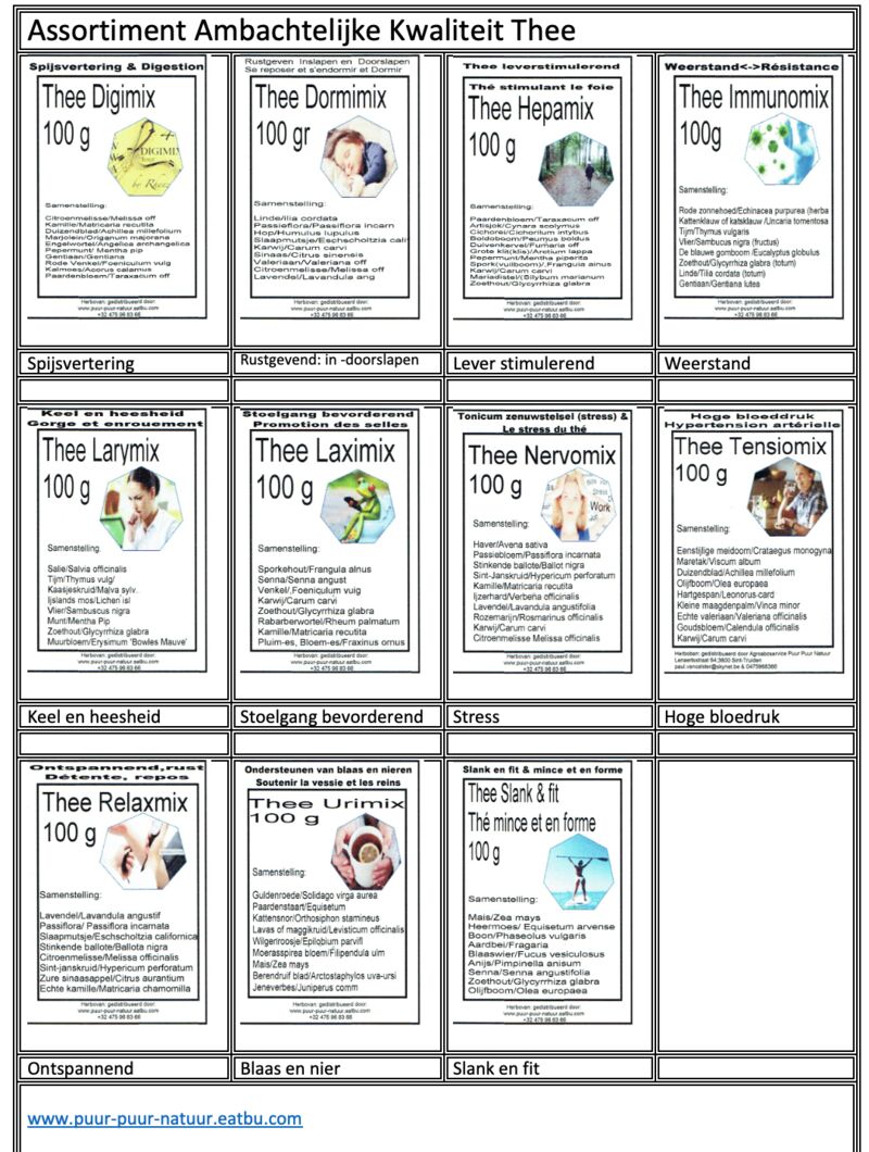 Assortiment Ambachtelijke Kwaliteit Thee ( deel 2)