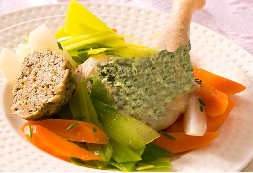 POULE AU POT FARCIE SAUCE GRIBICHE